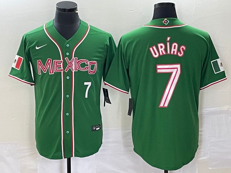 Men 2023 World Cub Mexico 7 Urias Green Nike MLB Jersey27